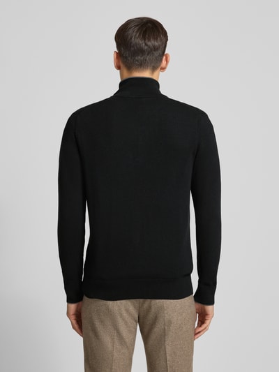 Marc O'Polo Regular Fit Troyer Baumwoll-Schurwoll-Mix Black 5