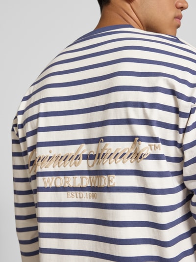 JACK & JONES Regular fit shirt met lange mouwen van puur katoen met streepmotief Blauw - 3