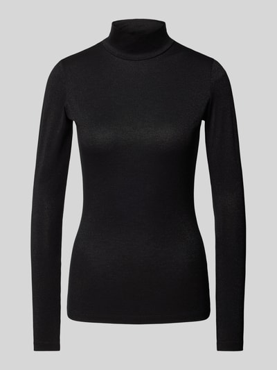 HUGO Slim Fit Longsleeve mit Stehkragen Modell 'Delaina' Black 2