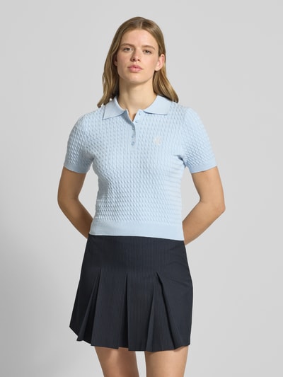 LeGer Koszulka polo z mieszanki wiskozy o kroju regular fit model 'Manolja' Jasnoniebieski 4