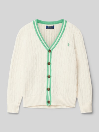 Polo Ralph Lauren Teens Cardigan mit Zopfmuster Ecru 1