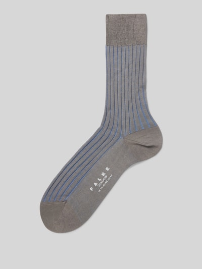 Falke Socken mit Label-Print Modell 'SHADOW' Mittelgrau 1