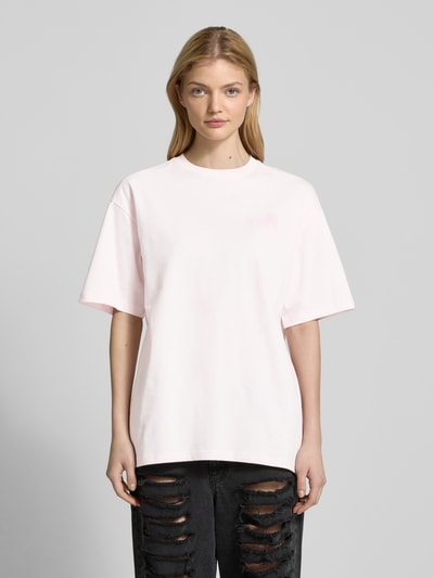 Review Oversized T-Shirt mit Label-Print Rose 4