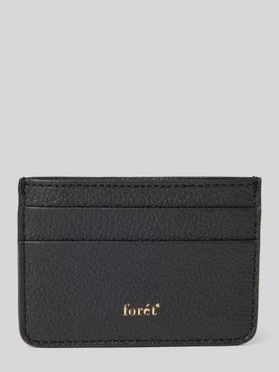 Forét Lederkartenetui mit Label-Print Black 1
