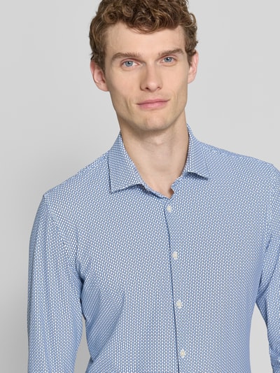 Jake*s Super slim fit zakelijk overhemd met kentkraag Bleu - 3