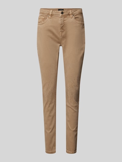 monari Slim fit jeans met strass-steentjes Beige - 2