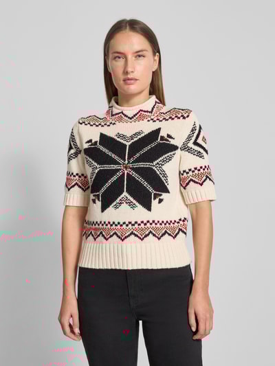 Polo Ralph Lauren Bluzka z dzianiny z mieszanki wełny z dodatkiem wełny z alpaki Beżowy melanż 4