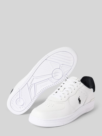Polo Ralph Lauren Leren sneakers met logostitching, model 'MASTERS' Wit - 4