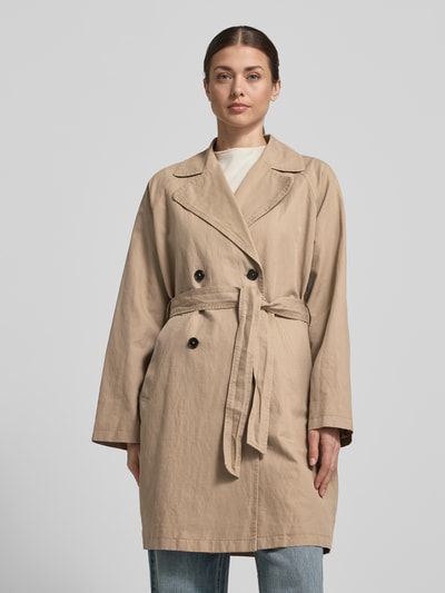 Marc O'Polo Regular Fit Trenchcoat aus Baumwoll-Mix mit Leinen-Anteil Beige 4