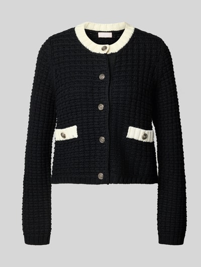 Liu Jo White Strickjacke mit gerippten Abschlüssen Black 2