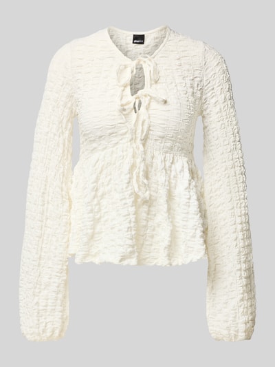 Gina Tricot Shirt met lange mouwen en V-hals Ecru - 2