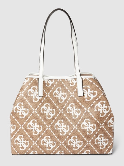 Guess Handtasche mit Label-Print Modell 'VIKKY' Weiss 4