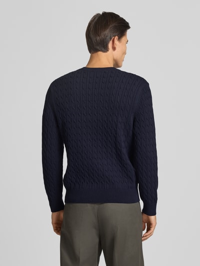 Lacoste Regular Fit Strickpullover aus Baumwoll-Mix Dunkelblau 5