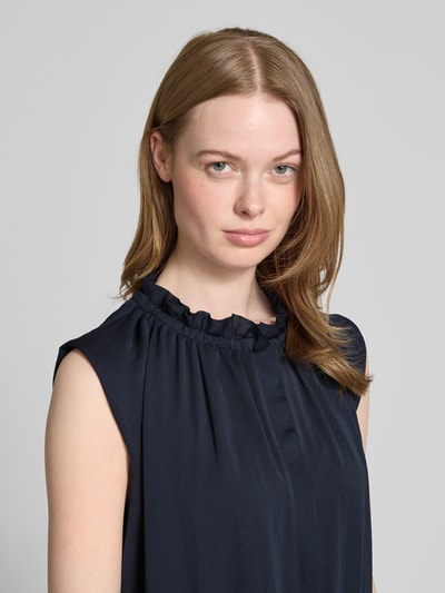 Marc Cain Blusentop mit Stehkragen und Kappärmeln Marine 3