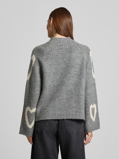 MORE & MORE Oversize sweter dzianinowy z domieszką wełny i bawełny Średnioszary 5