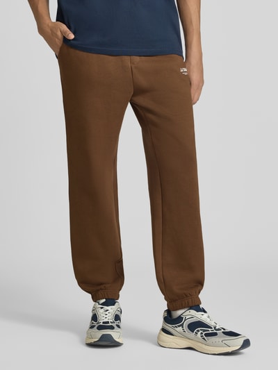 JACK & JONES Straight Fit Sweatpants aus Baumwoll-Mix Modell 'Kane' Hellbraun 4