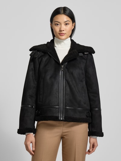 Lauren Ralph Lauren Kurtka o kroju regular fit z imitacji skóry z obszyciem z imitacji futra Czarny 4