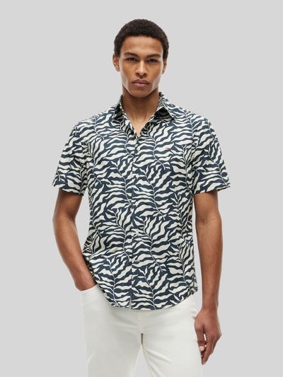 Tommy Hilfiger regular fit kort overhemd met labelstitching Zwart - 4