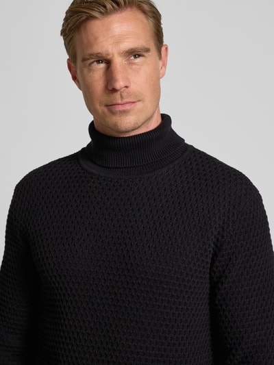 MCNEAL Rollkragenpullover mit gerippten Abschlüssen Black 3