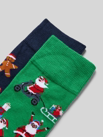 Christian Berg Men Socken mit geripptem Abschluss Gruen 2