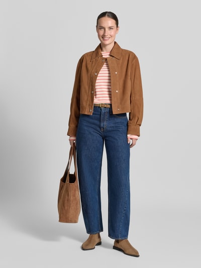 Closed Longsleeve im Allover-Look mit Rundhalsausschnitt Rose 1