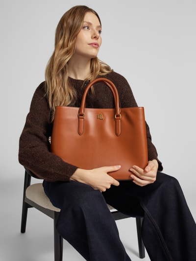 Lauren Ralph Lauren Handtasche mit Label-Applikation Modell 'MARCY' Cognac 1