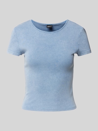 Gina Tricot Slim fit T-shirt in used-look Blauw - 2