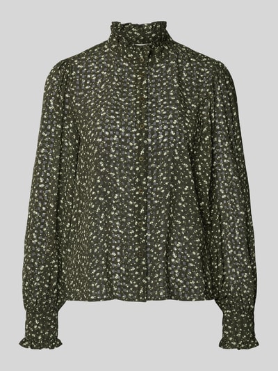 MSCH Copenhagen Relaxed Fit Bluse mit Stehkragen Modell 'Kaylen Oceanna' Khaki 2