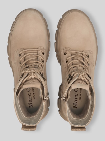 Marc O'Polo Boots van runder suède met profielzool model 'Josy 2' Taupe - 5