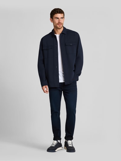 Tom Tailor Regular Fit Freizeithemd aus Baumwoll-Mix Marine 1