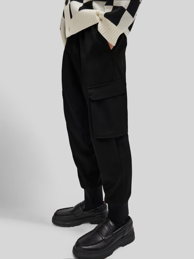 HUGO Tapered Fit Stoffhose mit Bundfalten Modell 'GALVIN241' Black 3