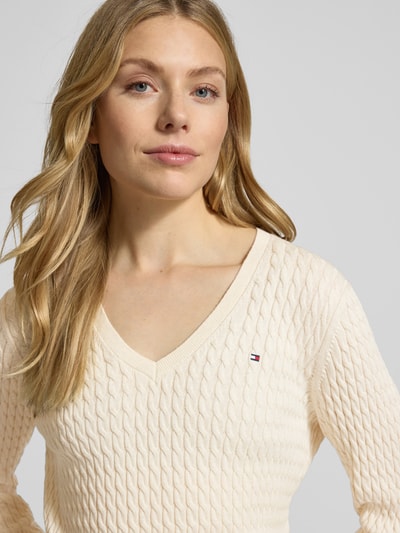 Tommy Hilfiger Regular fit gebreide pullover van zuiver katoen Wit - 3