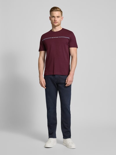 Tom Tailor Regular fit T-shirt van puur katoen Bordeaux - 1