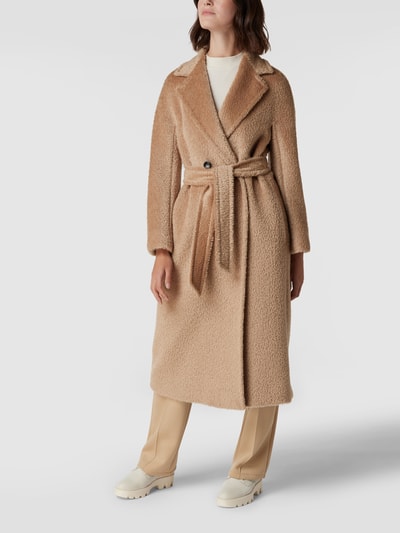 Max Mara Studio Płaszcz z kołnierzem z połami model ‘Genarca’ Camel 4