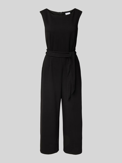 Jake*s Collection Jumpsuit mit Bindegürtel und Rundhalsausschnitt Black 2