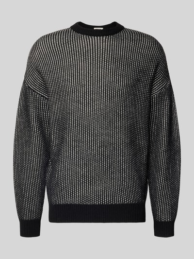 DRYKORN Sweter z dzianiny o kroju regular fit z dodatkiem wełny model „NEELIO” Antracytowy 2