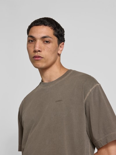 Closed T-Shirt mit geripptem Rundhalsausschnitt Khaki 3
