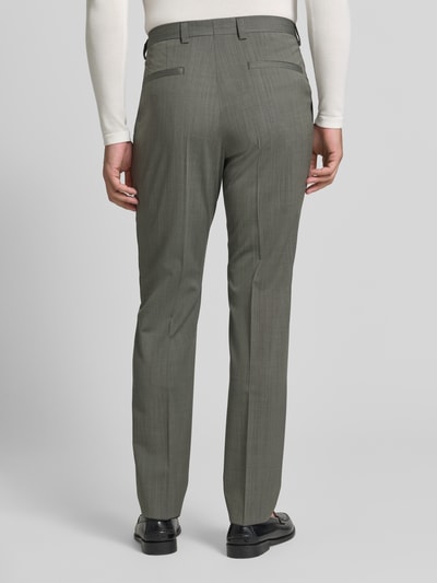 HUGO Super krój slim fit spodnie garniturowe z mieszanka żywej wełny model 'HESTEN261F1X' Oliwkowy 5