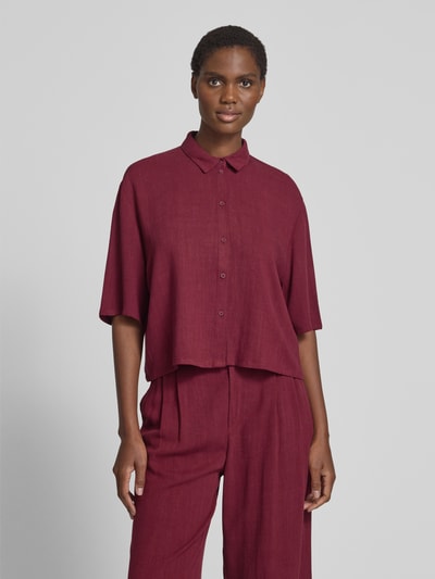 Jake*s Casual Relaxed fit overhemdblosue met 1/2-mouwen Donkerrood - 4