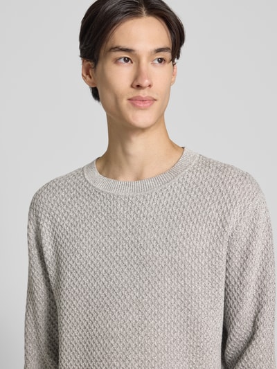 Jack & Jones Premium Strickpullover mit Strukturmuster Modell 'BARKLEY' Hellgrau 3