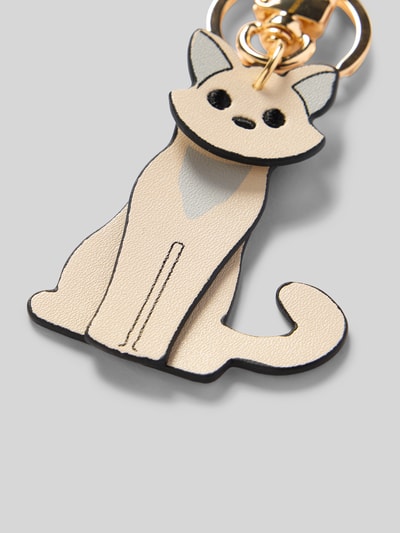Seidenfelt Schlüsselanhänger in Animal-Optik Modell 'My Cat' Beige 2
