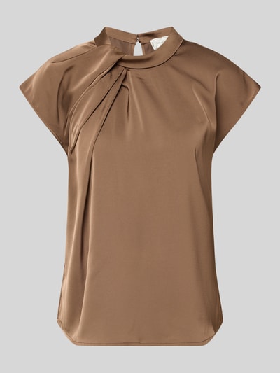 Neo Noir Blusenshirt mit Stehkragen Mittelbraun 2