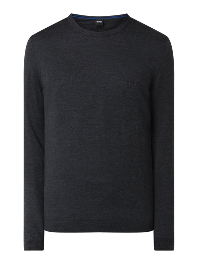 BOSS Green Pullover van scheerwol, model 'Raio' Antraciet - 2