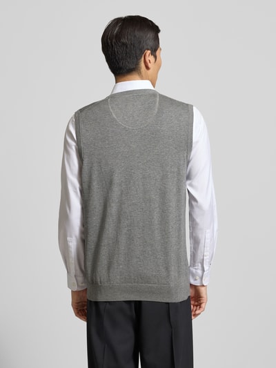 Christian Berg Men Spencer met labelstitching Middengrijs gemêleerd - 5