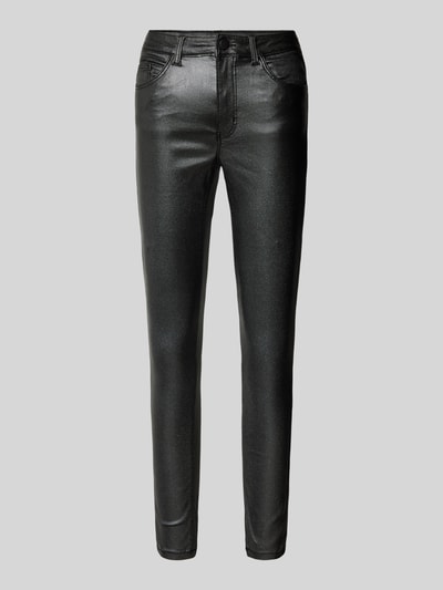 Vila Skinny fit jeans met glittereffect, model 'SARAH' Zwart - 1