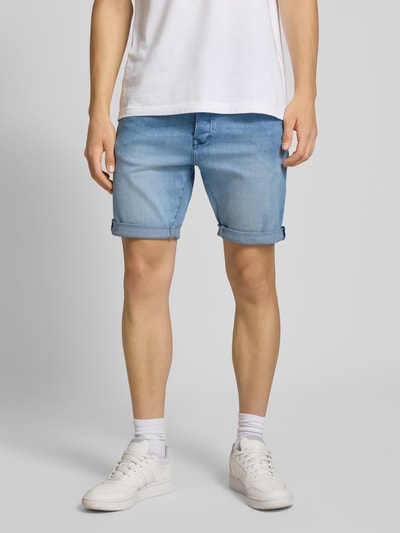 Replay Tapered Fit Jeansshorts mit Knopf- und Reißverschluss Hellblau 4