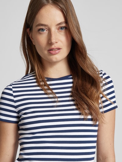 Lauren Ralph Lauren T-Shirt mit Label-Stitching Modell 'ALLI' Dunkelblau 3