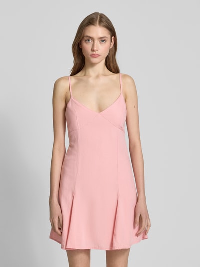 Review Ausgestelltes Minikleid Leinen-Anteil Rosa 4