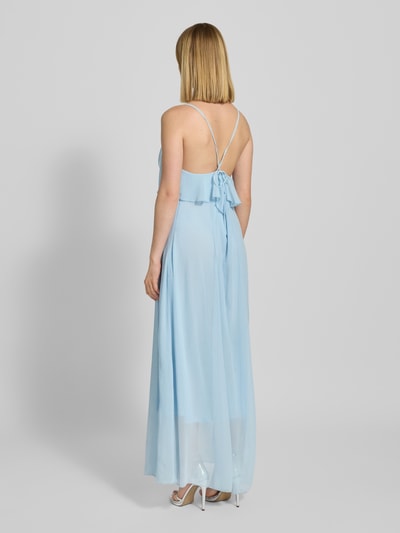 Vero Moda Długa sukienka z falbanami model ‘CAMILLE’ Jasnoniebieski 5