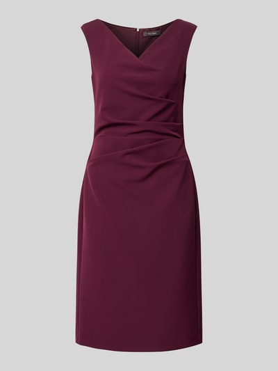 Vera Mont Tailliertes Cocktailkleid mit Raffung Dunkelrot 2